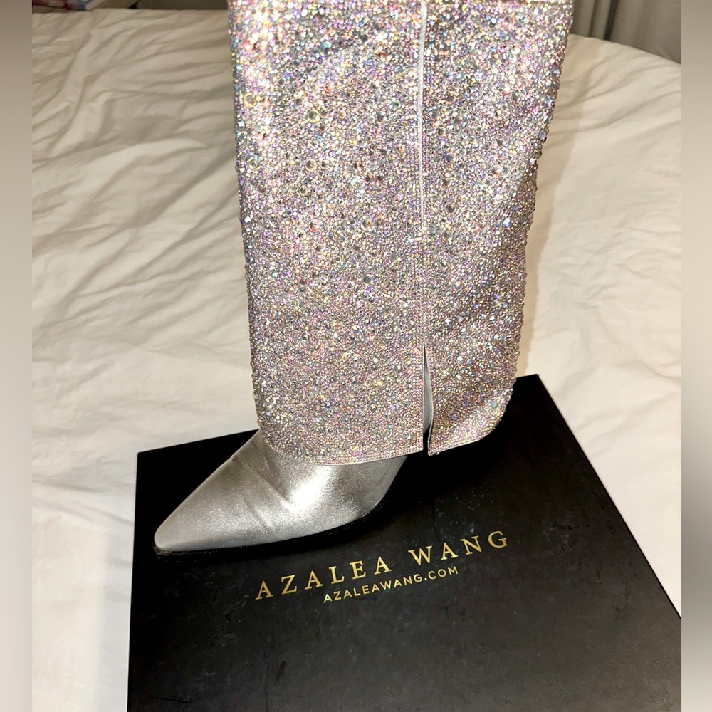 Azalea Wang Annabelle foldover western boot with rhinestones, Size 9